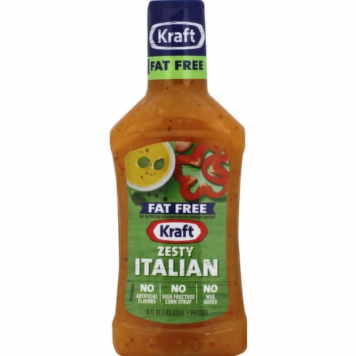 Kraft Dressing, Fat Free, Zesty Italian, 16 Ounce 3 Kraft Dressing, Fat Free, Zesty Italian, 16 Ounce