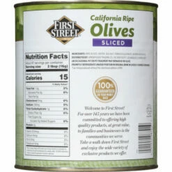 First Street Olives, Sliced, California Ripe, 55 Ounce