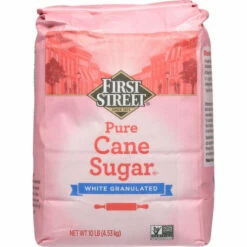 First Street Cane Sugar, Pure, White Granulated, 10 Pound