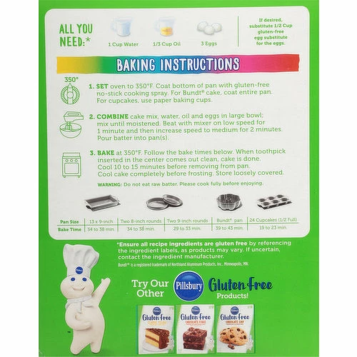 Pillsbury Cake & Cupcake Mix, Gluten Free, 17 Ounce 3 Pillsbury Cake & Cupcake Mix, Gluten Free, 17 Ounce