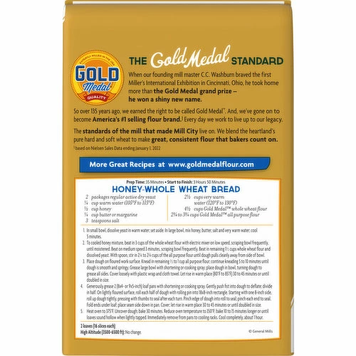 Gold Medal Flour, All Natural, Whole Wheat, 5 Pound 3 Gold Medal Flour, All Natural, Whole Wheat, 5 Pound
