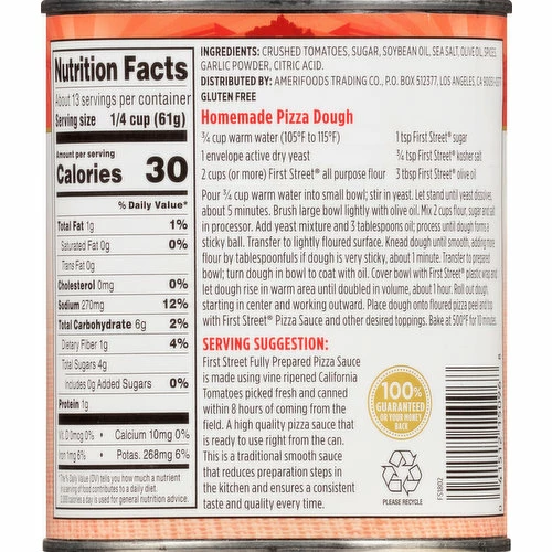 First Street Pizza Sauce, 29 Ounce 3 First Street Pizza Sauce, 29 Ounce