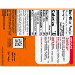 Jell-O Gelatin Dessert, Low Calorie, Zero Sugar, Orange, Family Size, 0.6 Ounce