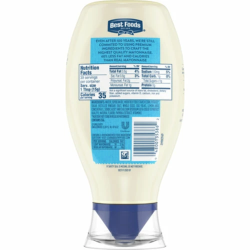 Best Foods Mayonnaise, Light, 20 Fluid Ounce 3 Best Foods Mayonnaise, Light, 20 Fluid Ounce