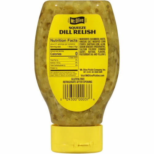 Mt. Olive Squeeze Dill Relish, 10 Fluid Ounce 3 Mt. Olive Squeeze Dill Relish, 10 Fluid Ounce