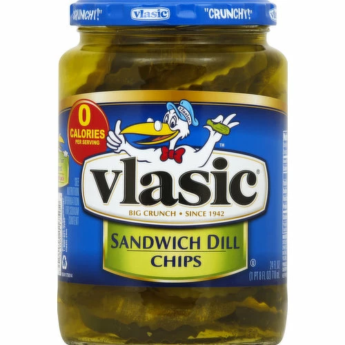 Vlasic Sandwich Dill, Chips, Fresh Pack, 24 Ounce 3 Vlasic Sandwich Dill, Chips, Fresh Pack, 24 Ounce