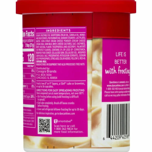 Duncan Hines Frosting, Cream Cheese, Whipped, 14 Ounce 3 Duncan Hines Frosting, Cream Cheese, Whipped, 14 Ounce