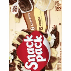 Snack Pack Pudding, Chocolate/Vanilla, Family Pack, 12 Each