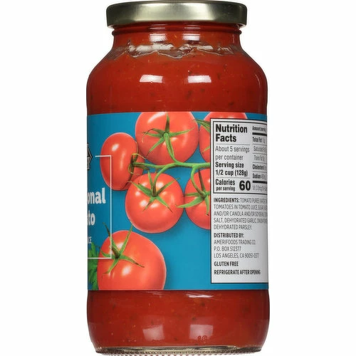 First Street Pasta Sauce, Traditional Tomato, 24 Ounce 5 First Street Pasta Sauce, Traditional Tomato, 24 Ounce - Image 3