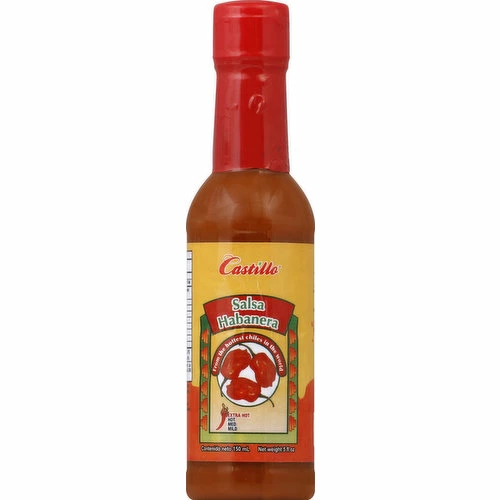 Castillo Salsa Habanera, Red, Extra Hot, 5 Ounce 3 Castillo Salsa Habanera, Red, Extra Hot, 5 Ounce