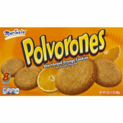 Marinela Shortbread Cookies, Orange, Polvorones, 8 Packs, 8 Each