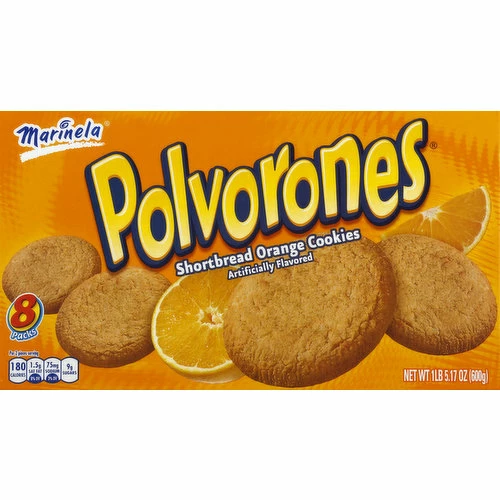 Marinela Shortbread Cookies, Orange, Polvorones, 8 Packs, 8 Each 3 Marinela Shortbread Cookies, Orange, Polvorones, 8 Packs, 8 Each