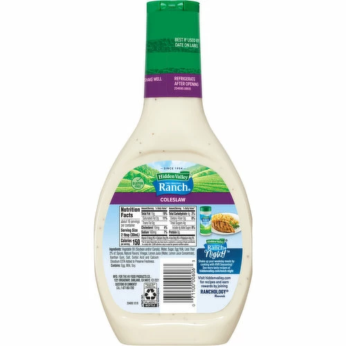Hidden Valley Dressing, Coleslaw, 16 Fluid Ounce 3 Hidden Valley Dressing, Coleslaw, 16 Fluid Ounce