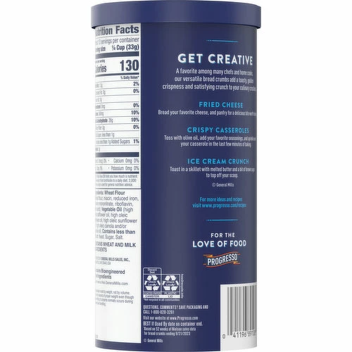 Progresso Bread Crumbs, Plain, 15 Ounce 3 Progresso Bread Crumbs, Plain, 15 Ounce