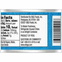 Ortega Green Chiles, Fire Roasted, Mild, Whole, 4 Ounce