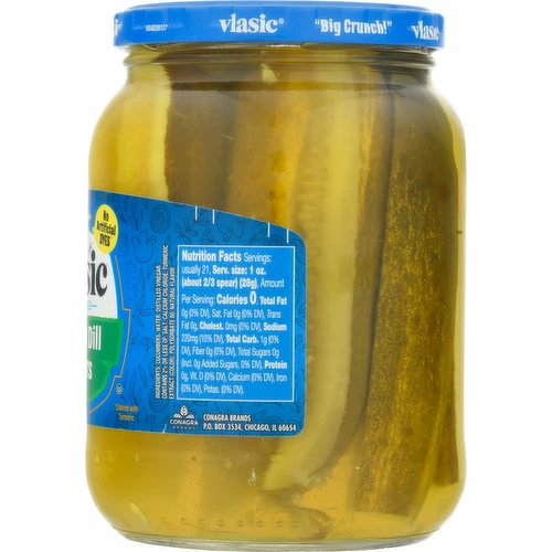 Vlasic Pickles, Kosher Dill Spears, Crunchy, 32 Fluid Ounce 5 Vlasic Pickles, Kosher Dill Spears, Crunchy, 32 Fluid Ounce - Image 3