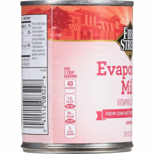 First Street Evaporated Milk, 12 Fluid Ounce 4 First Street Evaporated Milk, 12 Fluid Ounce - Image 2