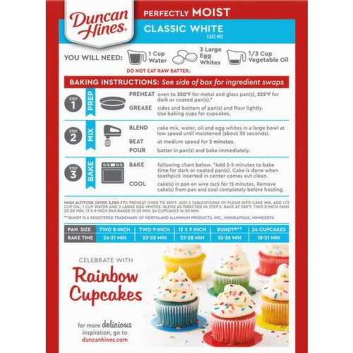 Duncan Hines Perfectly Moist Classic White Cake Mix, 15.25 Ounce 3 Duncan Hines Perfectly Moist Classic White Cake Mix, 15.25 Ounce
