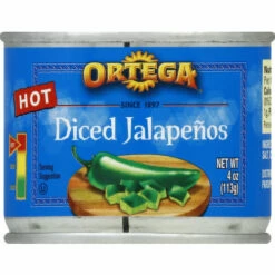 Ortega Jalapenos, Hot, Diced, 4 Ounce