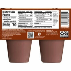 Snack Pack Sugar Free Chocolate Flavored Pudding, 4 Each