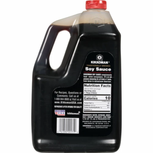 Kikkoman Soy Sauce, 1 Gallon 3 Kikkoman Soy Sauce, 1 Gallon