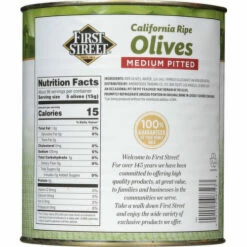 First Street Olives, Medium Pitted, California Ripe, 51 Ounce