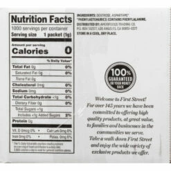 First Street Sweetener With Aspartame, Zero Calorie, 1000 Each -Delicious Food Shop c6e4d236 0852 4ca2 913e 445142e03804
