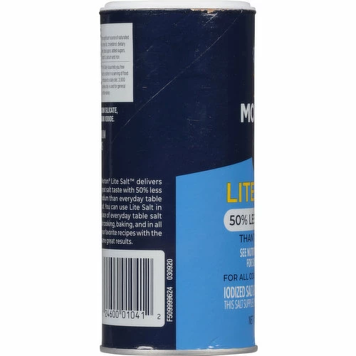 Morton Salt, Lite, 50% Less Sodium, 11 Ounce 4 Morton Salt, Lite, 50% Less Sodium, 11 Ounce - Image 2