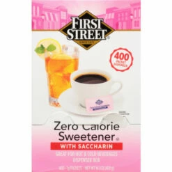 First Street Sweetener With Saccharin, Zero Calorie, 400 Each