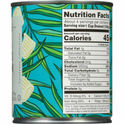 Roland Hearts Of Palm, Pre-Cut, 28 Ounce 5 Roland Hearts Of Palm, Pre-Cut, 28 Ounce - Image 3