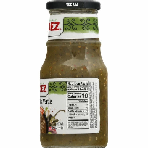 Herdez Salsa Verde, Medium, Roasted, 15.7 Ounce 5 Herdez Salsa Verde, Medium, Roasted, 15.7 Ounce - Image 3