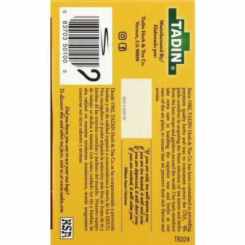Tadin Herbal Tea, Chamomile, Bags, 24 Each 5 Tadin Herbal Tea, Chamomile, Bags, 24 Each - Image 3