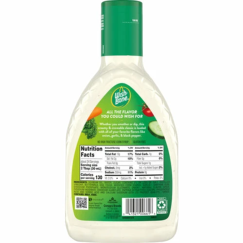 Wish-Bone Ranch Salad Dressing, 24 Fluid Ounce 3 Wish-Bone Ranch Salad Dressing, 24 Fluid Ounce