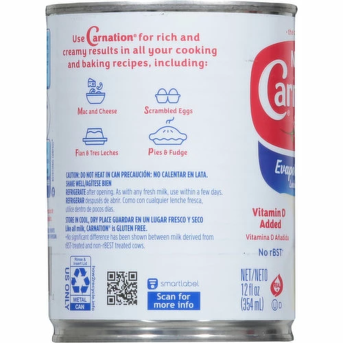 Carnation Evaporated Milk, 12 Fluid Ounce 4 Carnation Evaporated Milk, 12 Fluid Ounce - Image 2