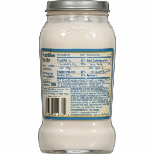Bertolli Sauce, Garlic Alfredo, 15 Ounce 3 Bertolli Sauce, Garlic Alfredo, 15 Ounce